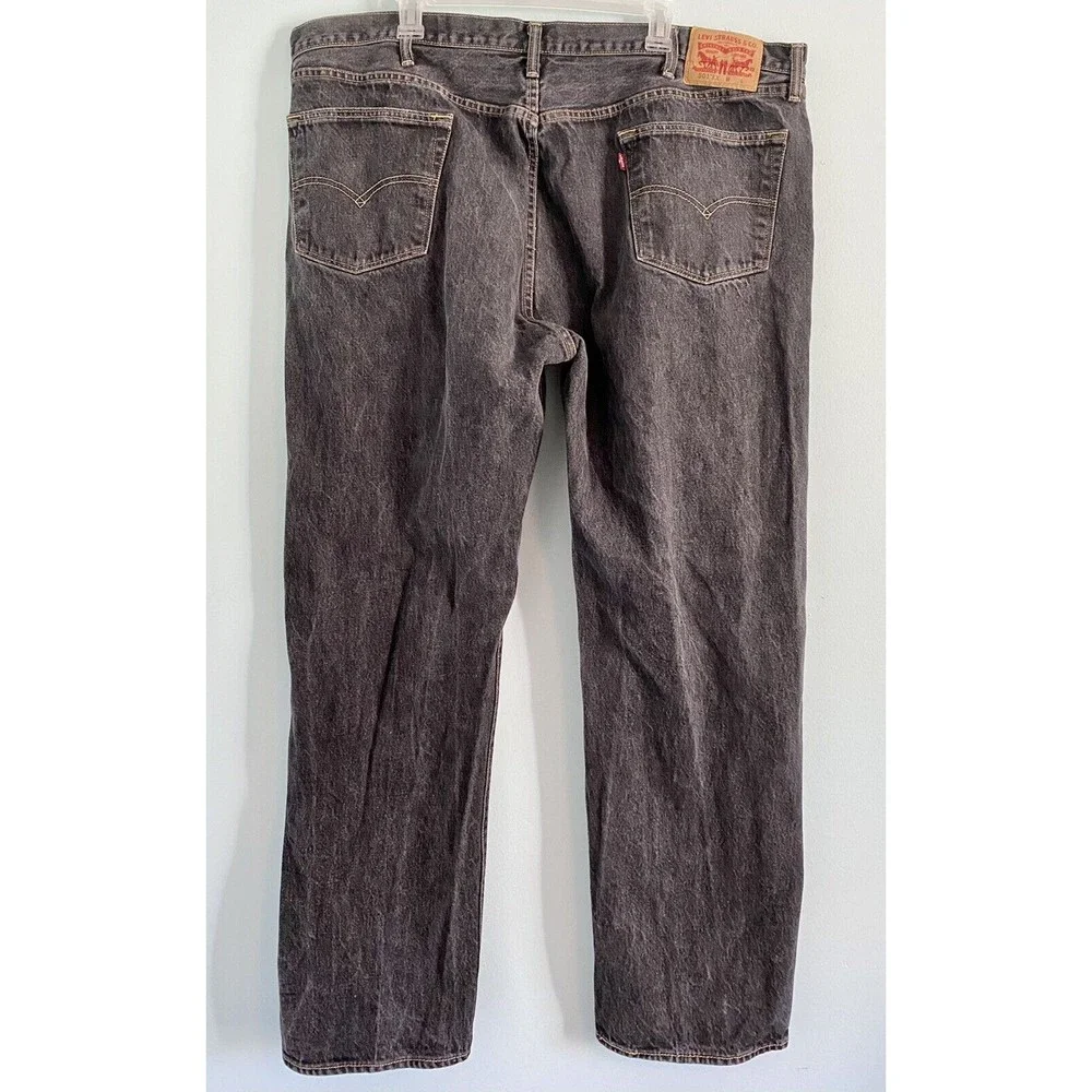 Levis 501XX Mens 46x31 (Measured) Gray Acid Wash Straight Leg Button Fly Jeans